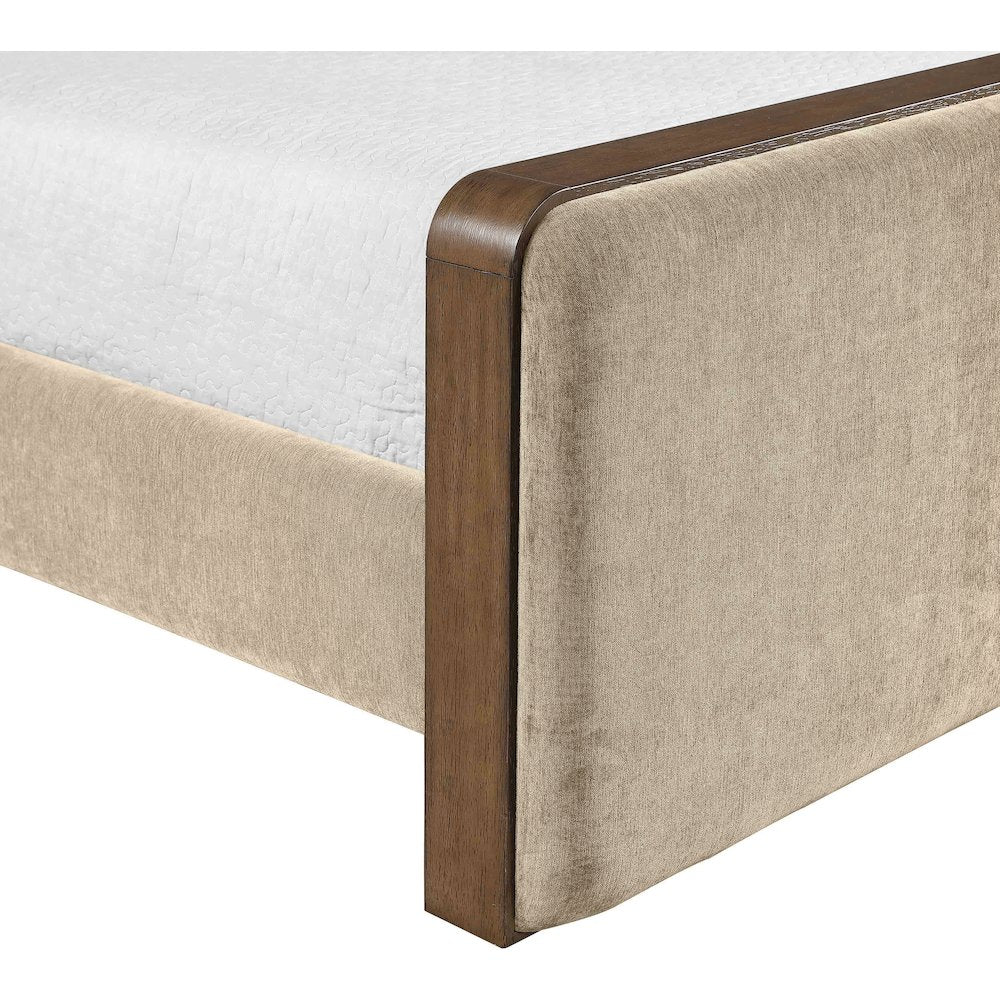 Dalton Beige Fabric Upholstered Full Bed (3 Boxes)