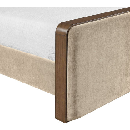 Dalton Beige Fabric Upholstered Full Bed (3 Boxes)