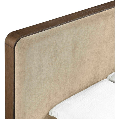 Dalton Beige Fabric Upholstered Full Bed (3 Boxes)