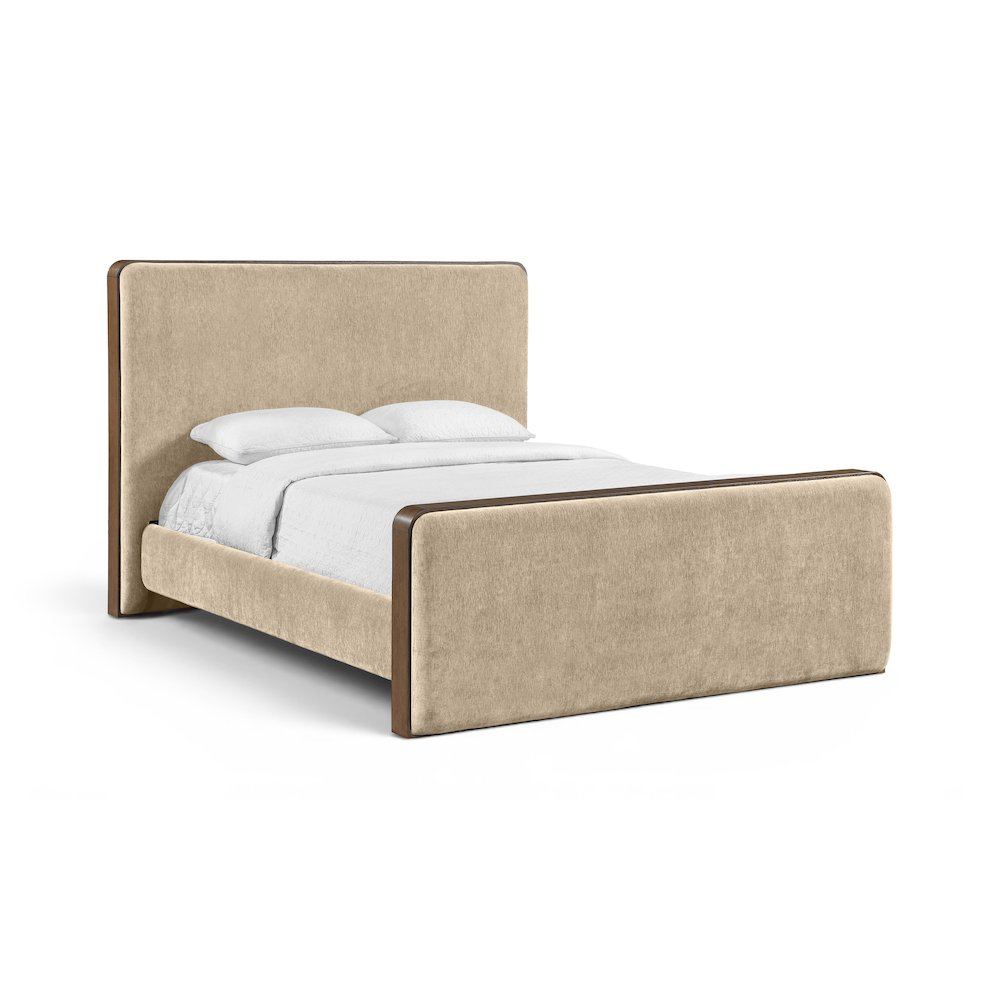 Dalton Beige Fabric Upholstered King Bed
