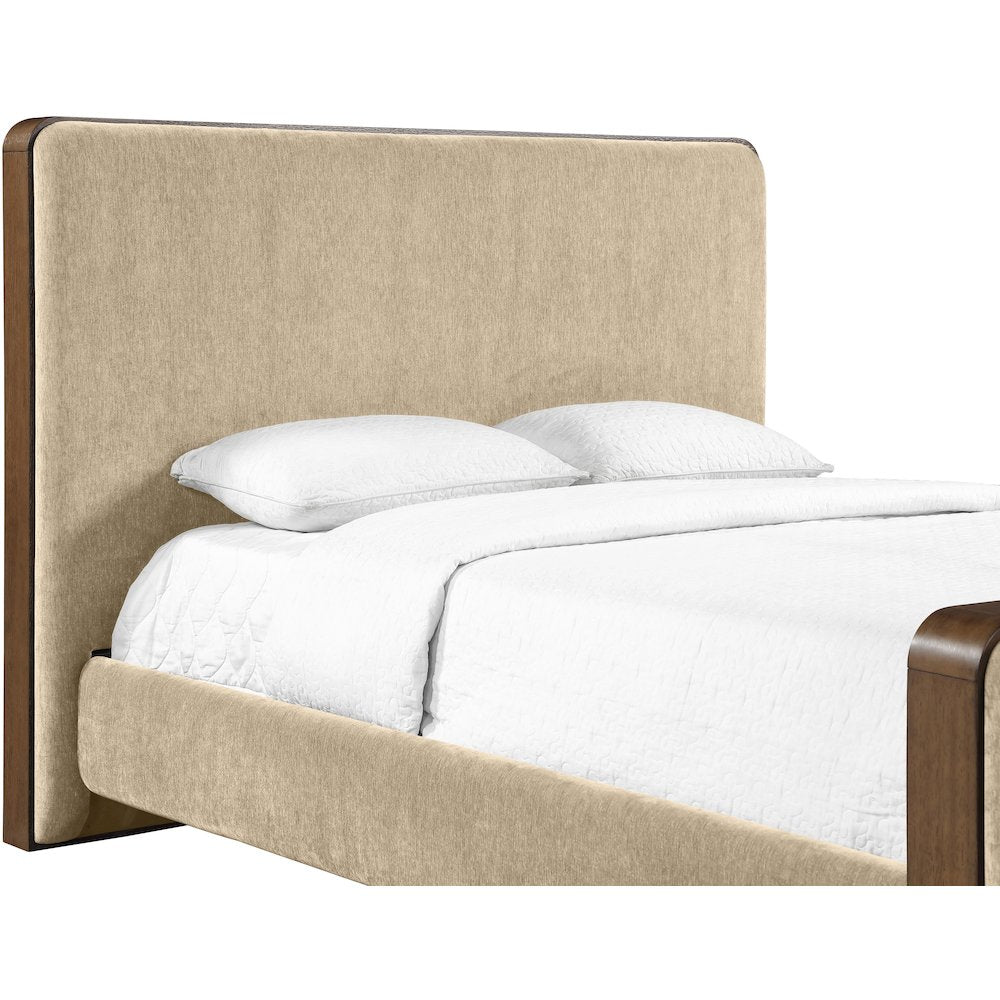 Dalton Beige Fabric Upholstered King Bed