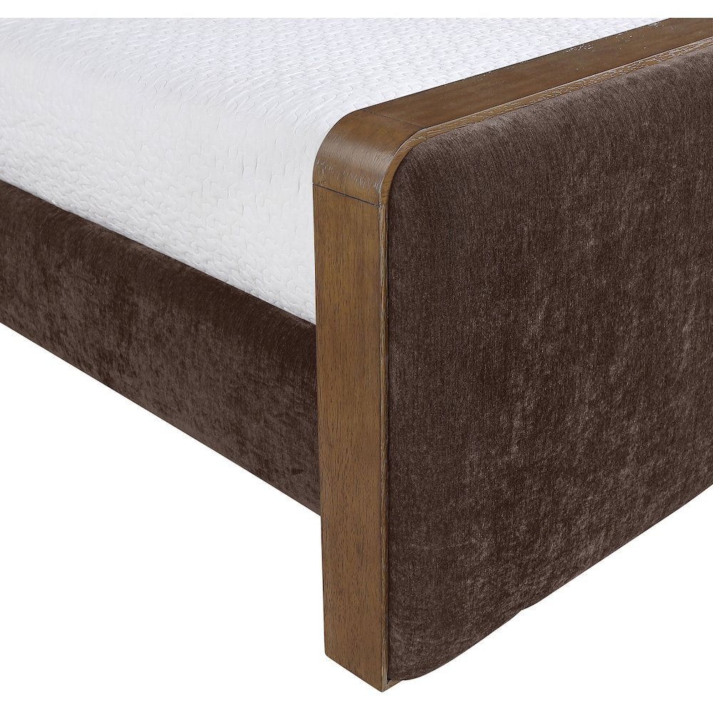 Dalton Brown Fabric Upholstered Full Bed (3 Boxes)