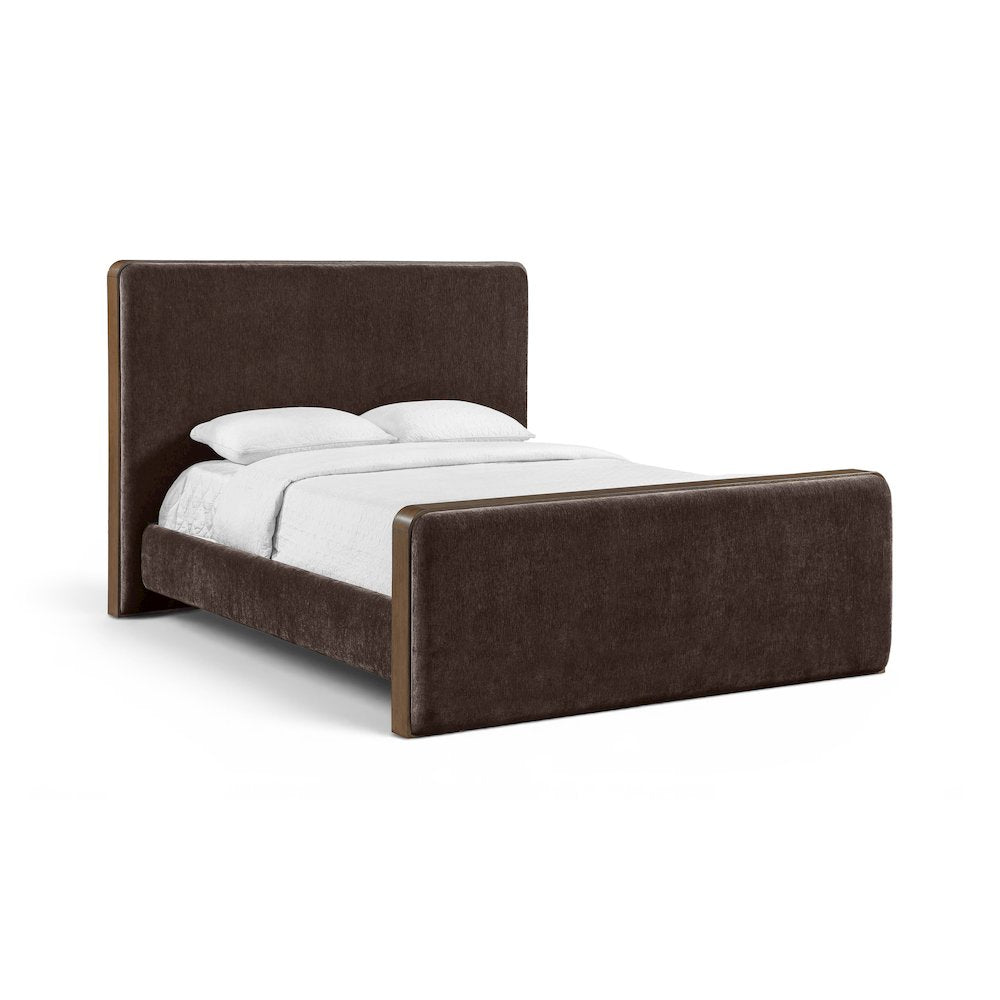 Dalton Brown Fabric Upholstered King Bed