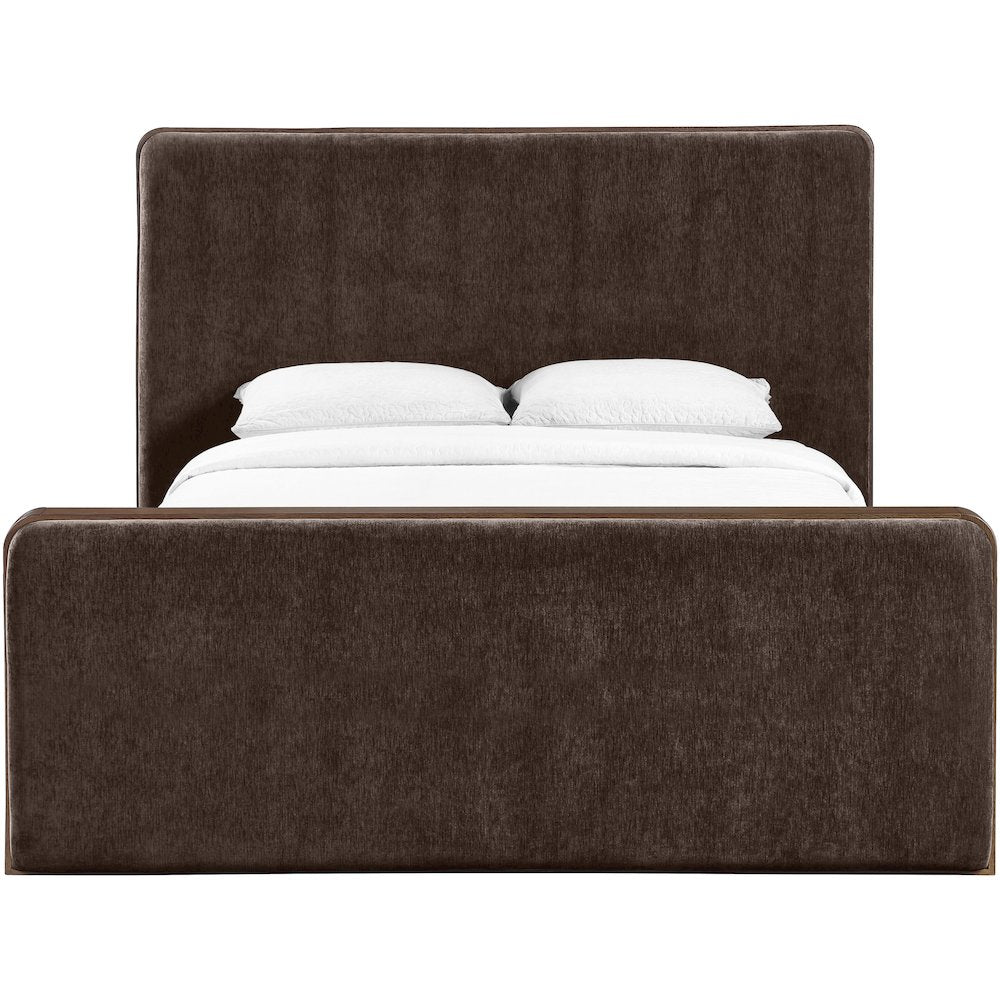 Dalton Brown Fabric Upholstered King Bed
