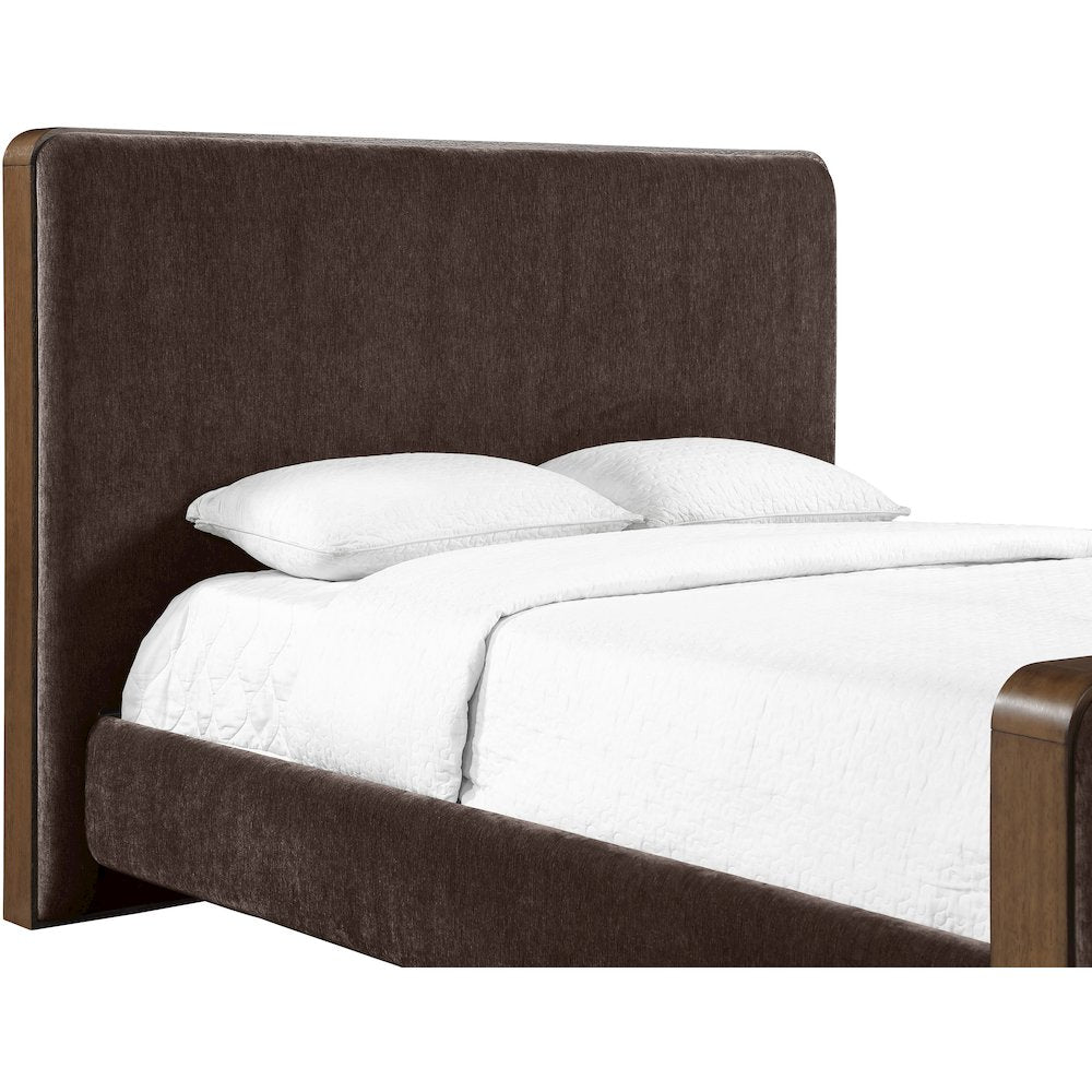 Dalton Brown Fabric Upholstered King Bed