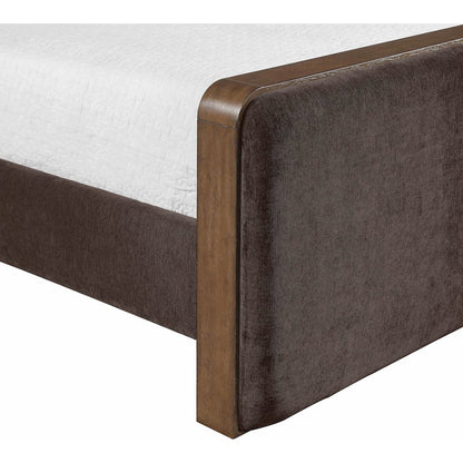 Dalton Brown Fabric Upholstered Queen Bed (3 Boxes)