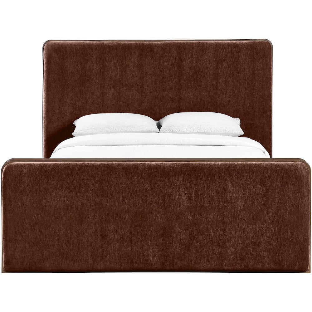 Dalton Burgundy Fabric Upholstered Full Bed (3 Boxes)