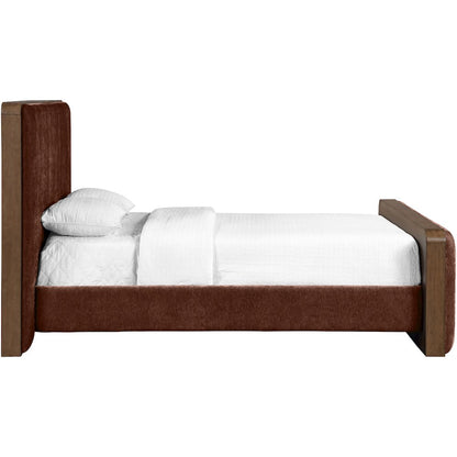 Dalton Burgundy Fabric Upholstered Full Bed (3 Boxes)