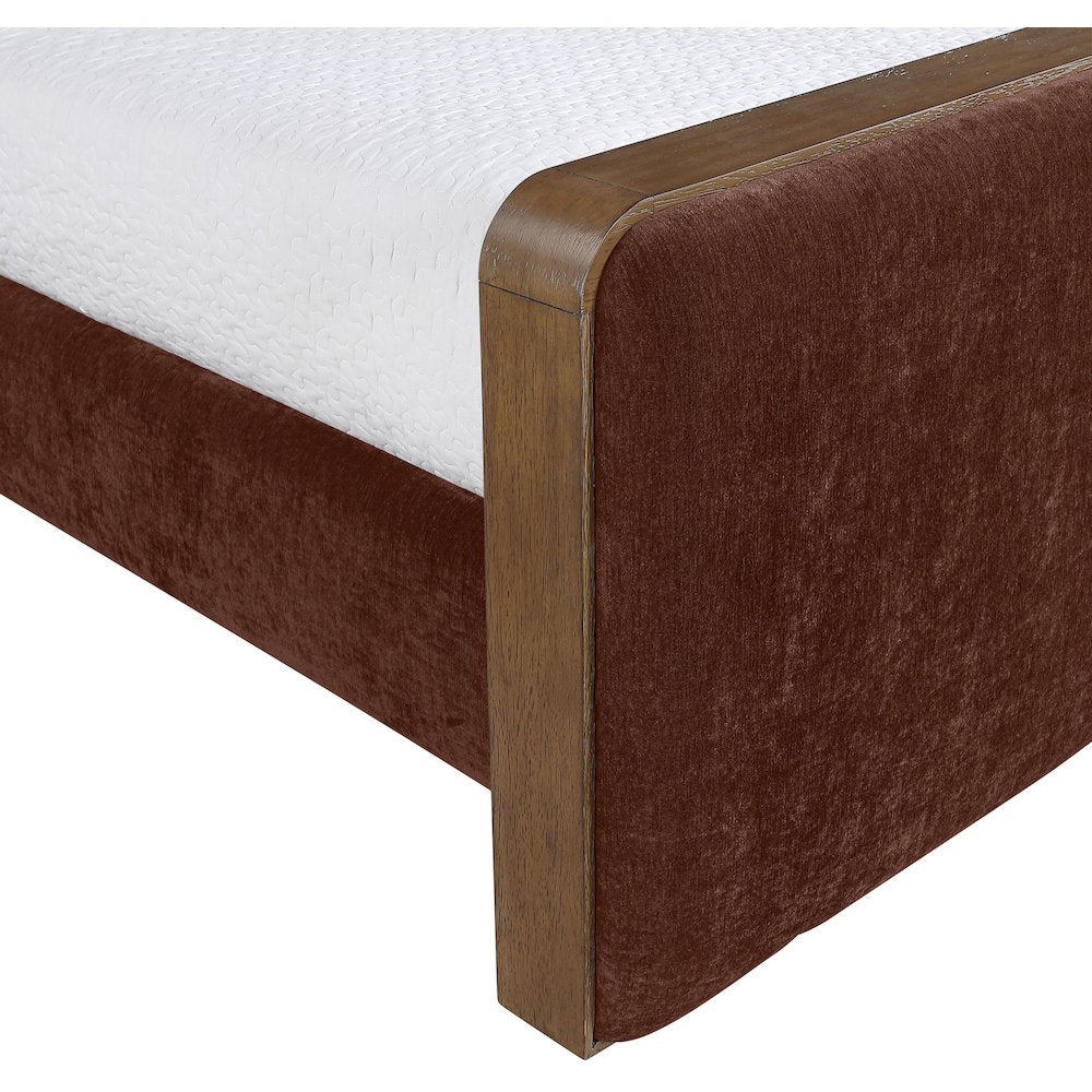 Dalton Burgundy Fabric Upholstered Full Bed (3 Boxes)