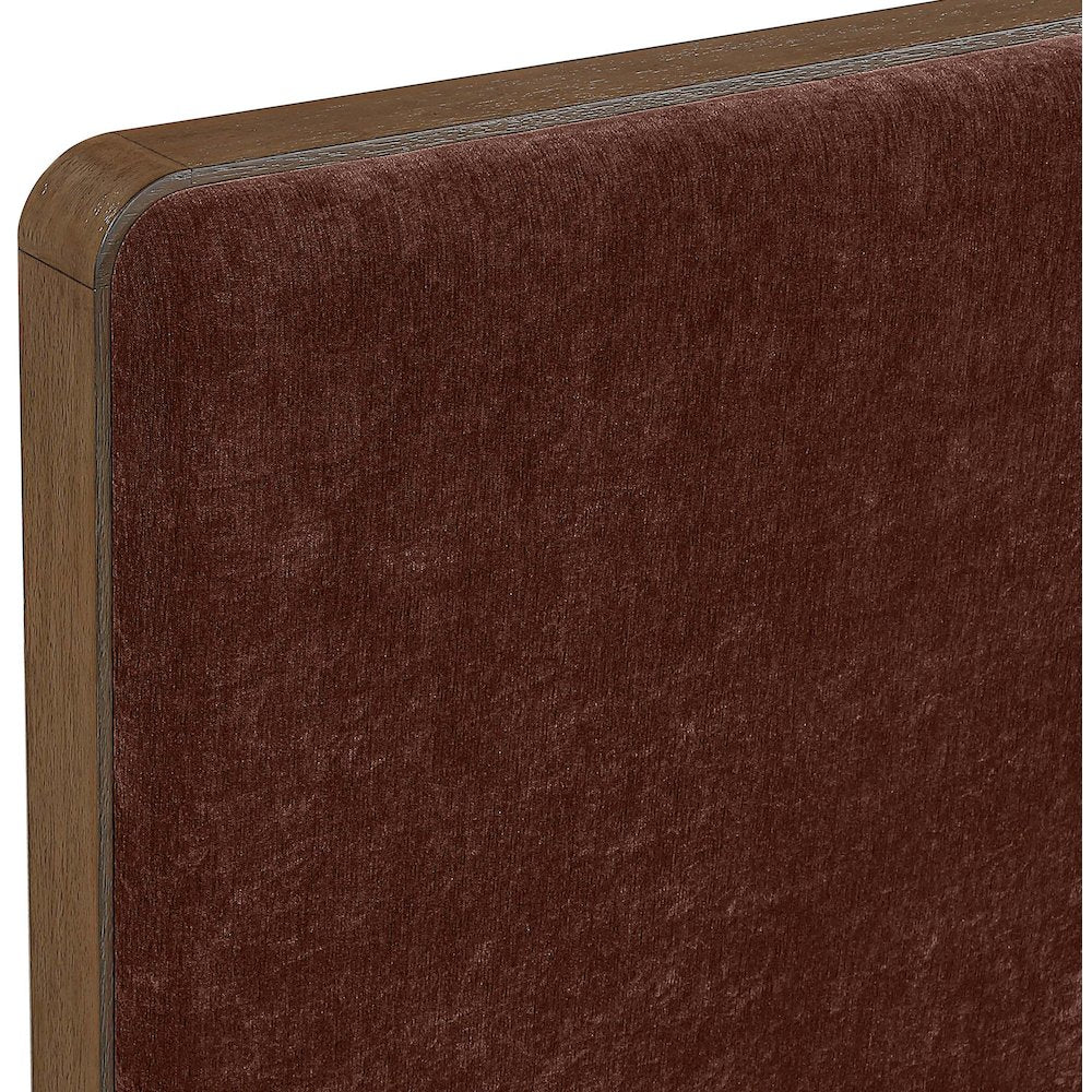 Dalton Burgundy Fabric Upholstered Full Bed (3 Boxes)
