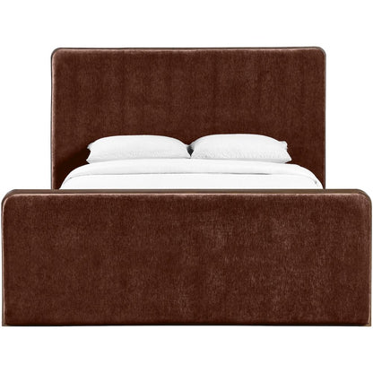 Dalton Burgundy Fabric Upholstered Queen Bed (3 Boxes)