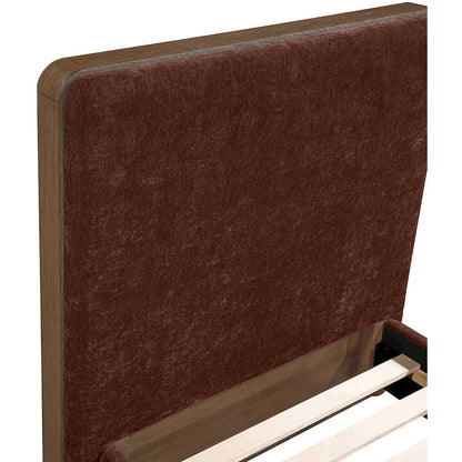 Dalton Burgundy Fabric Upholstered Twin Bed (3 Boxes)