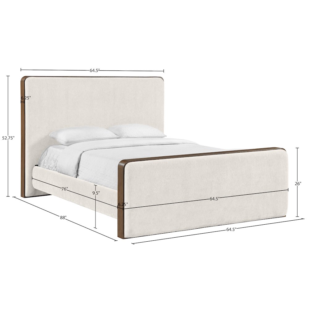 Dalton Cream Fabric Upholstered Full Bed (3 Boxes)