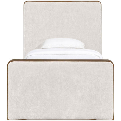 Dalton Cream Fabric Upholstered Twin Bed (3 Boxes)