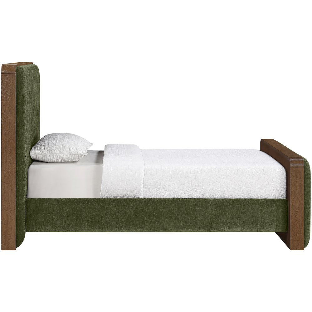 Dalton Green Fabric Upholstered Twin Bed (3 Boxes)