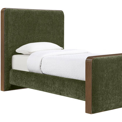 Dalton Green Fabric Upholstered Twin Bed (3 Boxes)