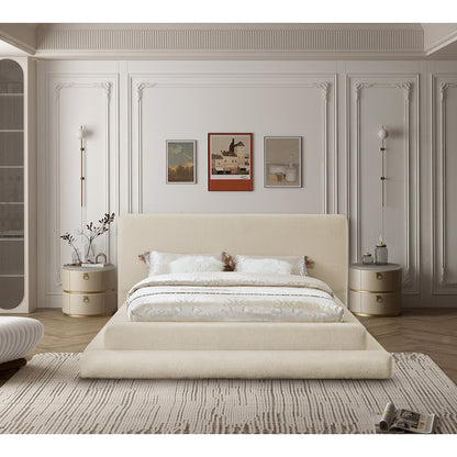 Dane Beige Teddy Fabric Full Bed