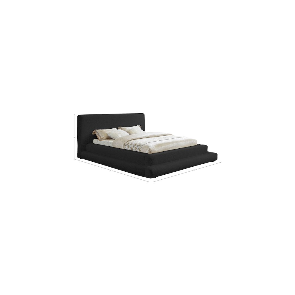 Dane Black Teddy Fabric Full Bed
