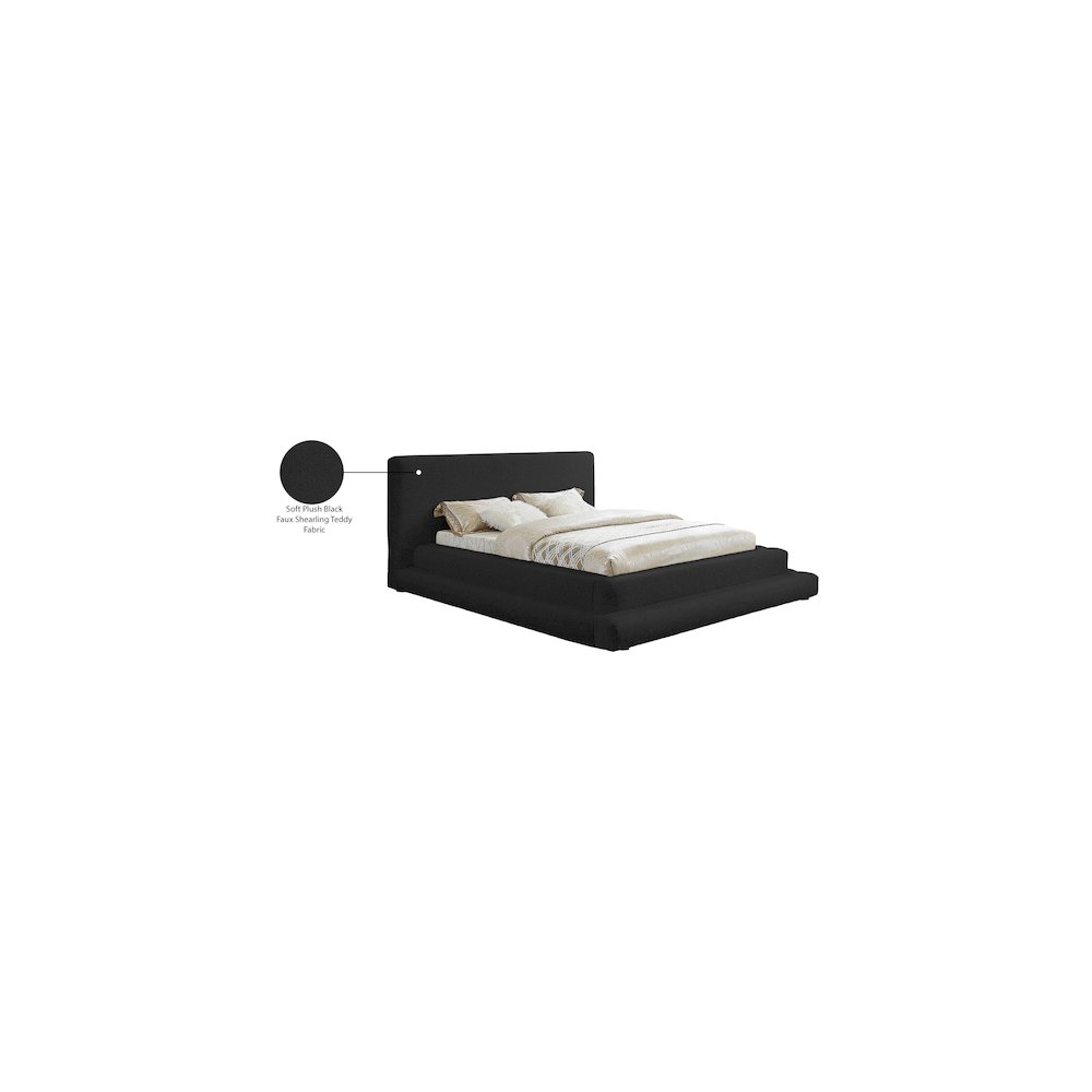 Dane Black Teddy Fabric King Bed