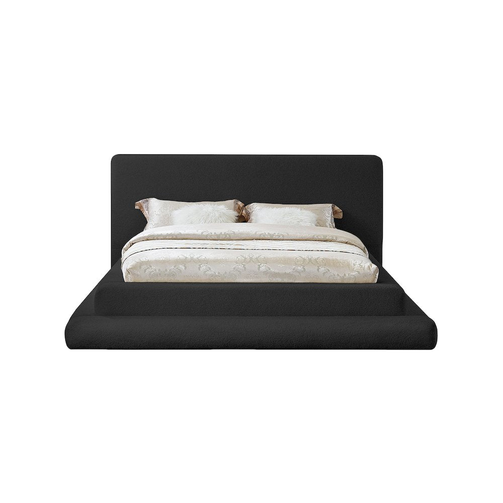 Dane Black Teddy Fabric Queen Bed