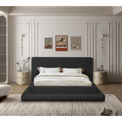 Dane Black Teddy Fabric Queen Bed