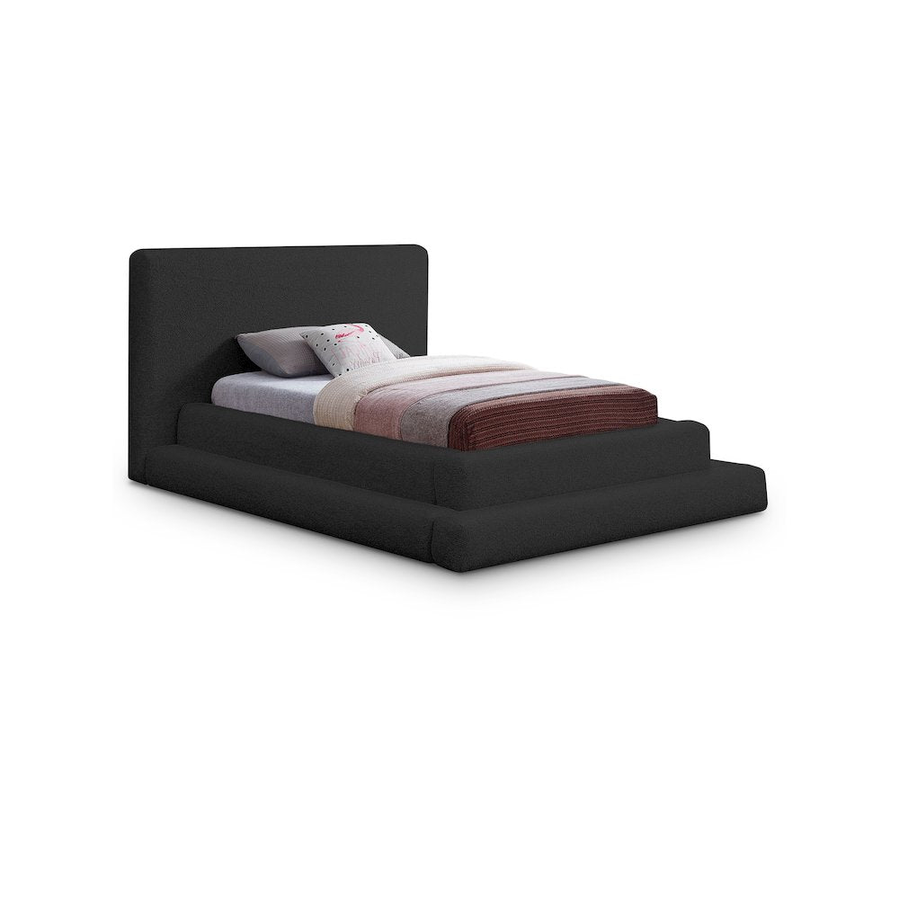 Dane Black Teddy Fabric Twin Bed