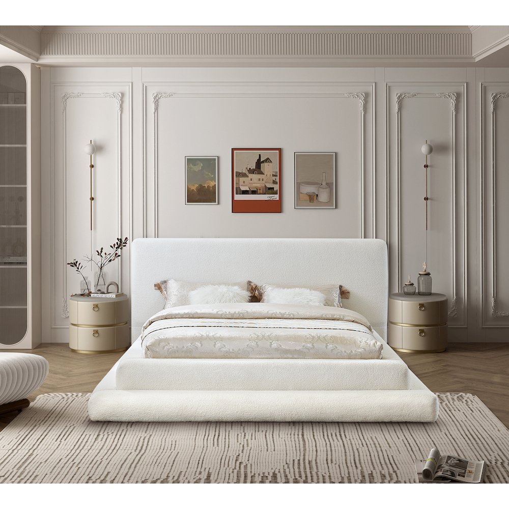 Dane Cream Teddy Fabric Full Bed