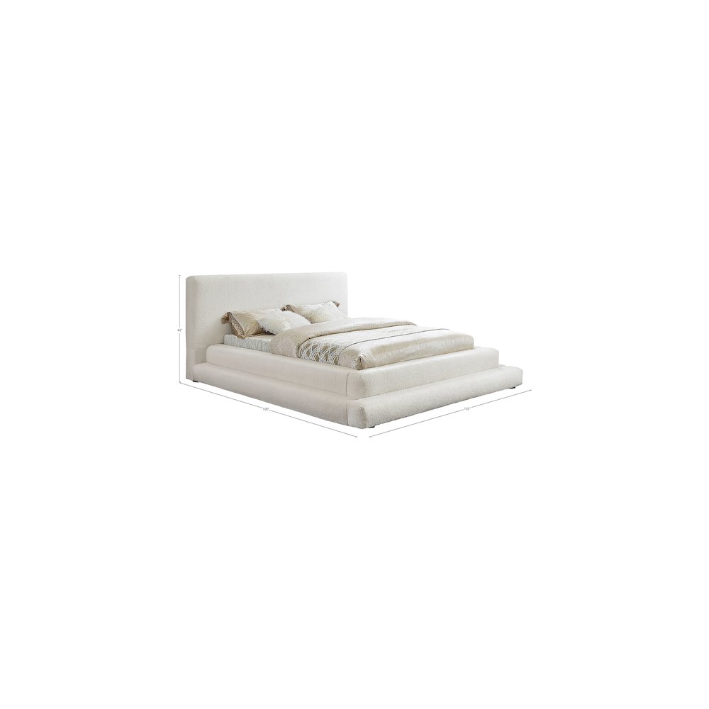 Dane Cream Teddy Fabric King Bed