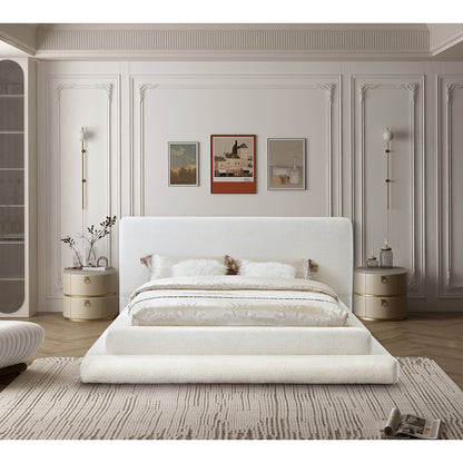 Dane Cream Teddy Fabric King Bed