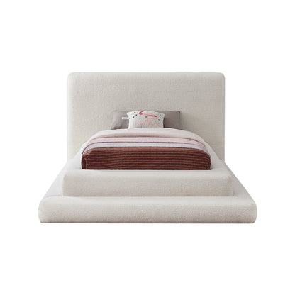 Dane Cream Teddy Fabric Twin Bed