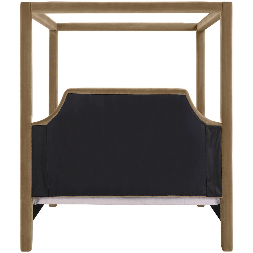 Dawson Beige Velvet Upholstered King Bed