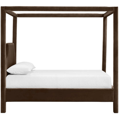 Dawson Brown Velvet Upholstered Full Bed