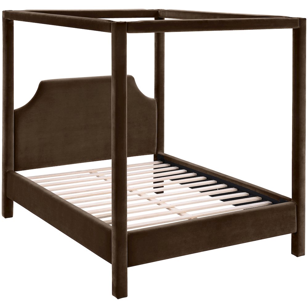 Dawson Brown Velvet Upholstered Full Bed