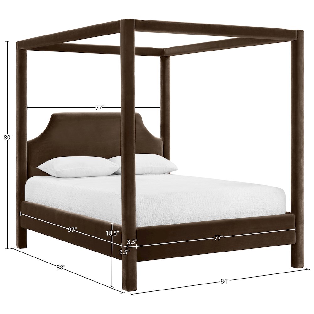 Dawson Brown Velvet Upholstered King Bed
