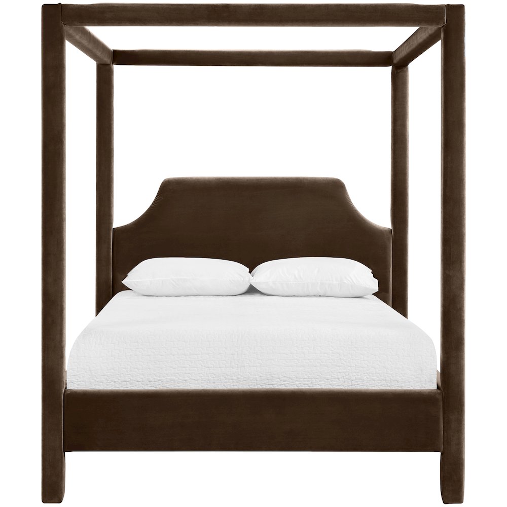 Dawson Brown Velvet Upholstered King Bed