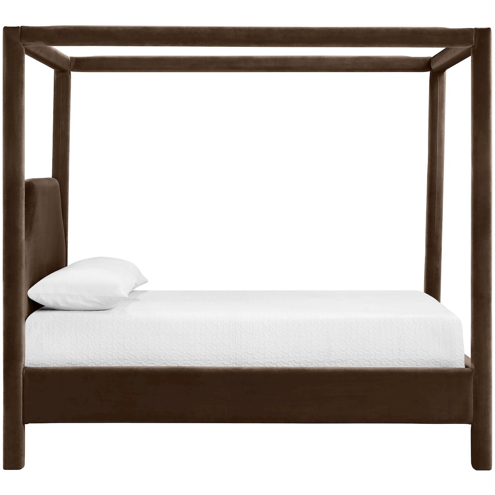 Dawson Brown Velvet Upholstered Queen Bed