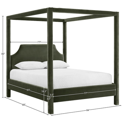 Dawson Green Velvet Upholstered King Bed