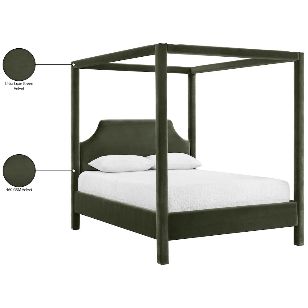 Dawson Green Velvet Upholstered King Bed