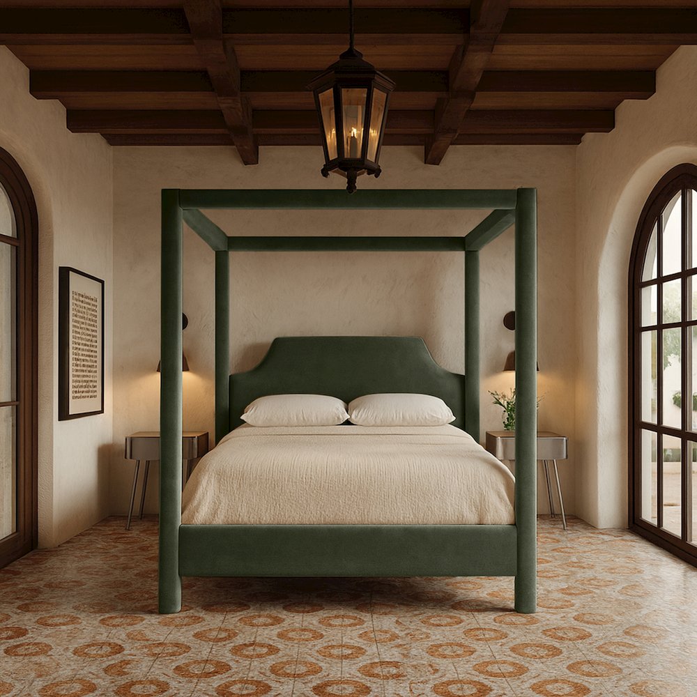 Dawson Green Velvet Upholstered King Bed