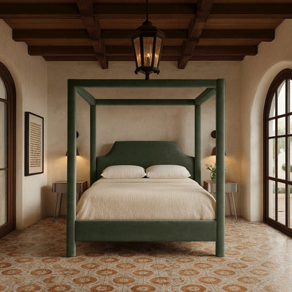 Dawson Green Velvet Upholstered King Bed