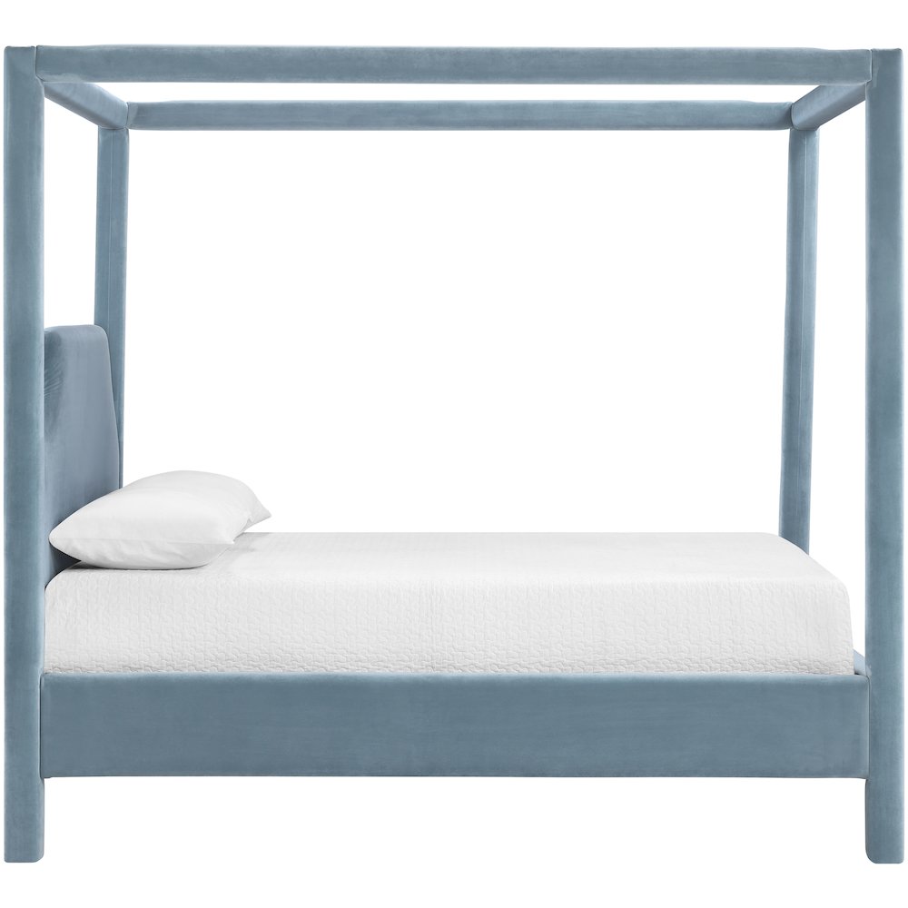 Dawson Light Blue Velvet Upholstered Full Bed