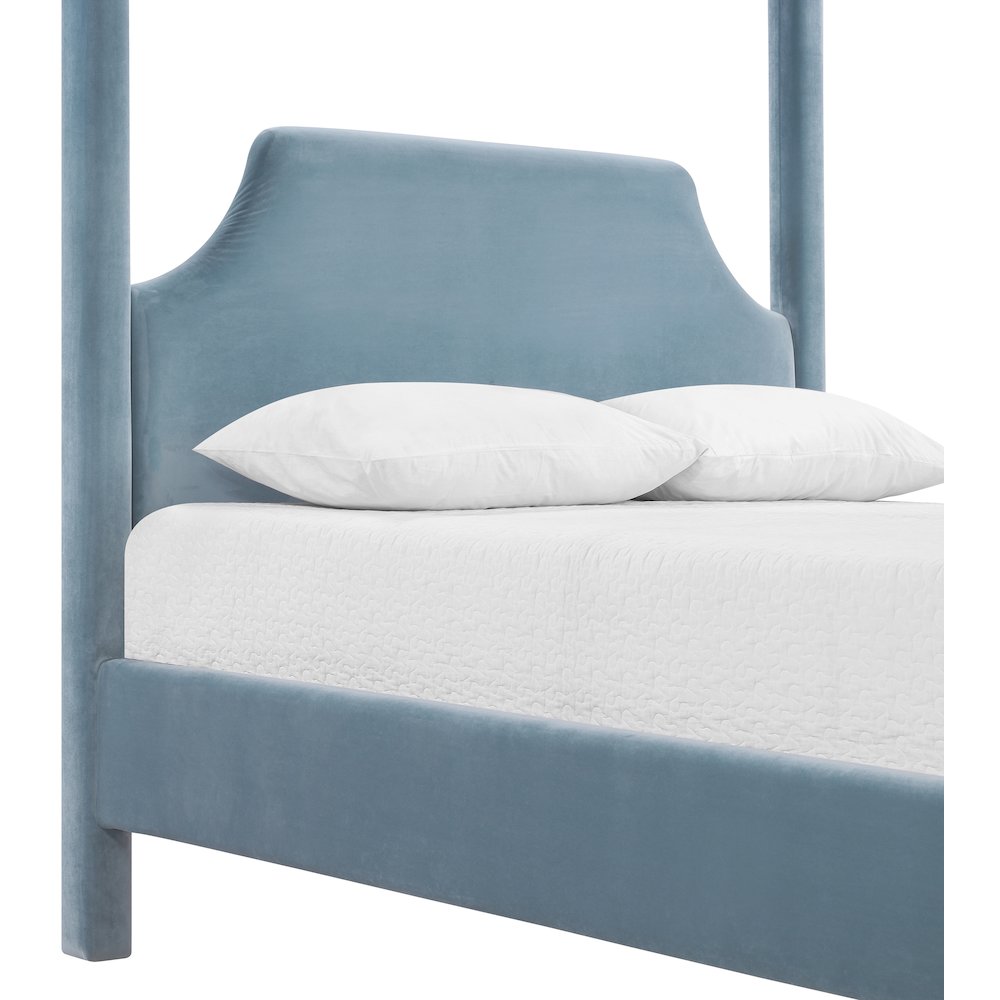 Dawson Light Blue Velvet Upholstered Full Bed