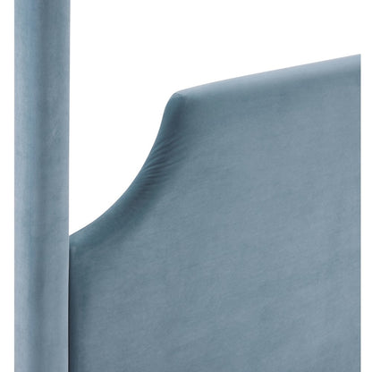 Dawson Light Blue Velvet Upholstered Full Bed