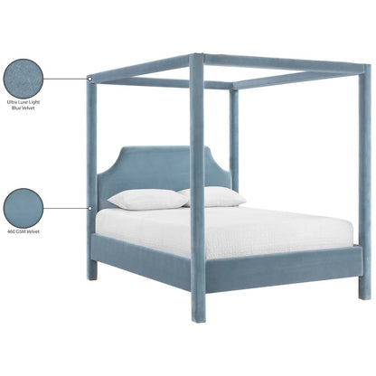 Dawson Light Blue Velvet Upholstered Queen Bed
