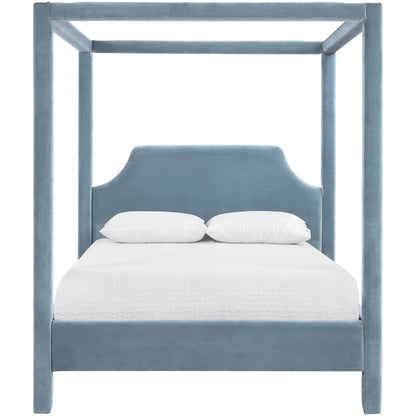 Dawson Light Blue Velvet Upholstered Queen Bed