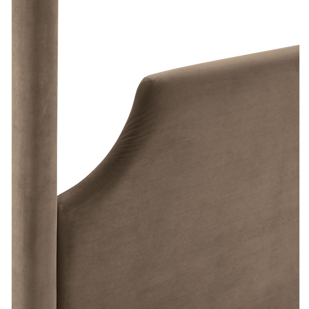 Dawson Taupe Velvet Upholstered King Bed