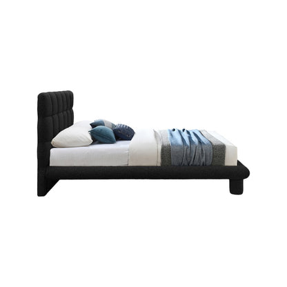 Deco Black Boucle Fabric Full Bed