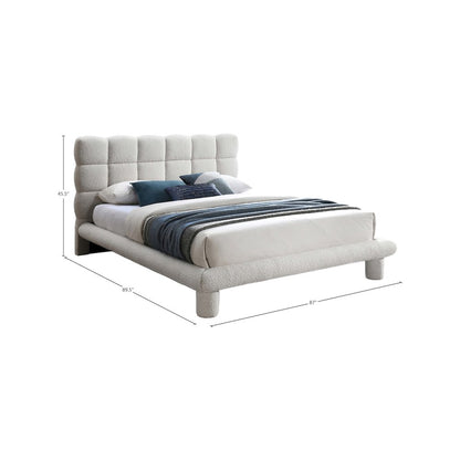 Deco Cream Boucle Fabric King Bed