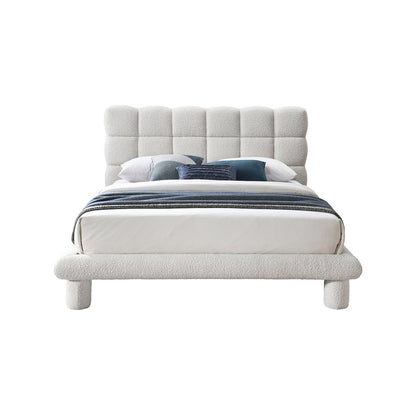 Deco Cream Boucle Fabric King Bed