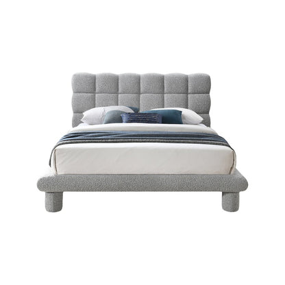 Deco Grey Boucle Fabric King Bed